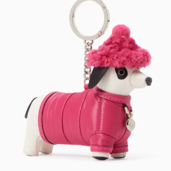kate spade Accessories - NEW Kate Spade Dachshund Claude Key Chain Festive Pink